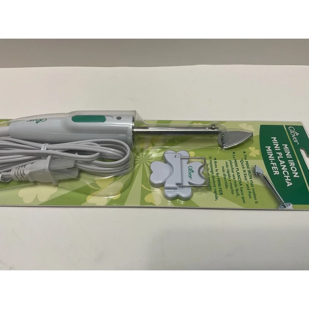 Clover Mini Iron MCI-900 for Quilting Crafting Applique White‎ Green New